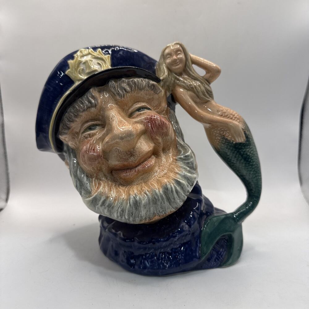 VTG Royal Doulton 7.25"H Old Salt Large Ceramic Character Mug D6551 Mermaid *